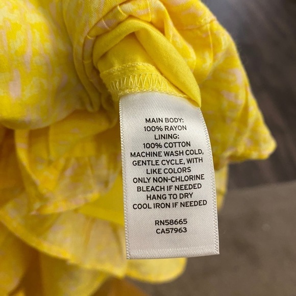 BP Nordstrom Womens Summer Dress Smocked Waist Sleeveless Yellow Size Medium - Picture 7 of 8